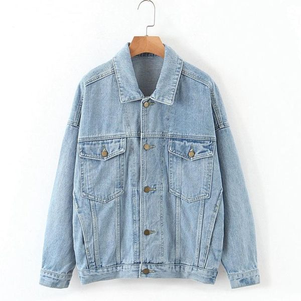 

plus size 4xl 5xl jean jacket female bomber coat autumn winter casual loose denim jackets jaqueta long sleeve vintage jeans women's, Black;brown