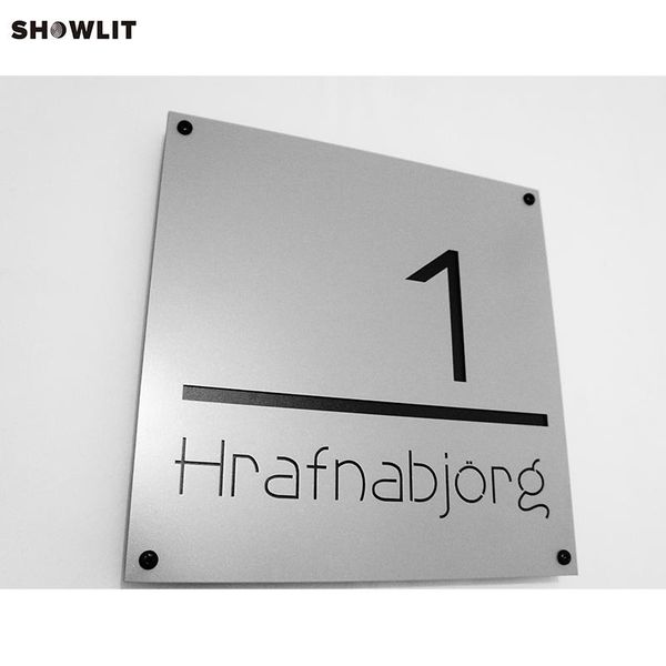 

other door hardware office sign custom made 2-tile address plaque in grey