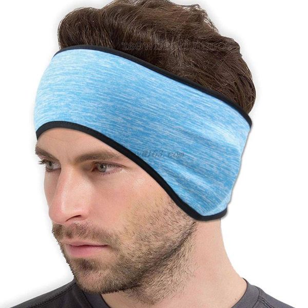 

berets winter ear warmer cover headband faux fleece lined cold weather earmuffs hairband cycling sports therml turban, Blue;gray