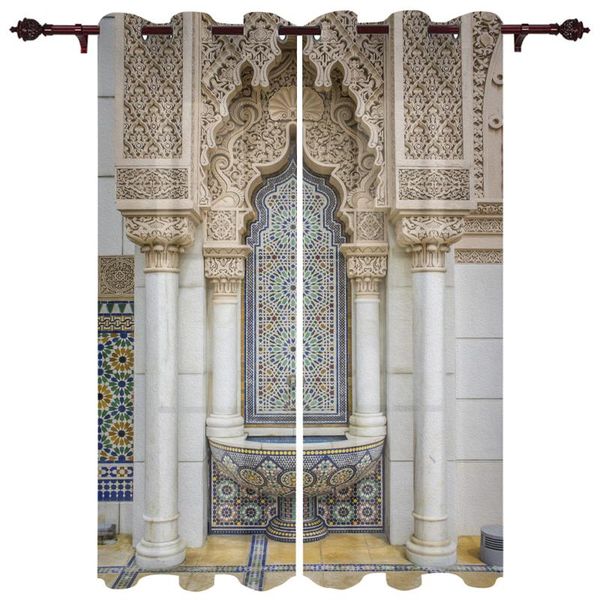 

luxury modern window curtains door arched religion bedroom living room dining decoration translucent beautiful curtain & drapes