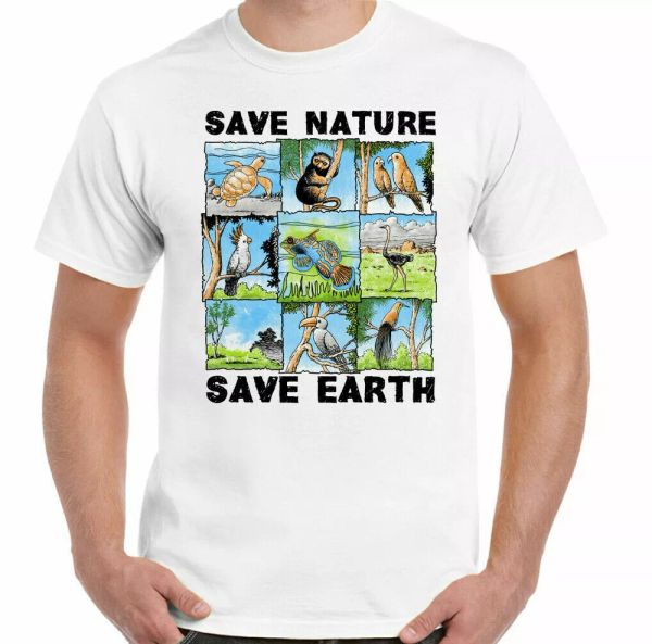 

environmental pollution shirt save natural earth man funny animal top, White;black