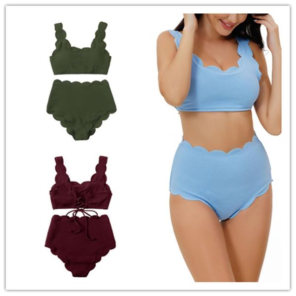

women's swimwear 2 pieces bathing suit set, female solid color u-neck padded camisole+ high waist panties for summer, s//l/xl/xxl, White;black