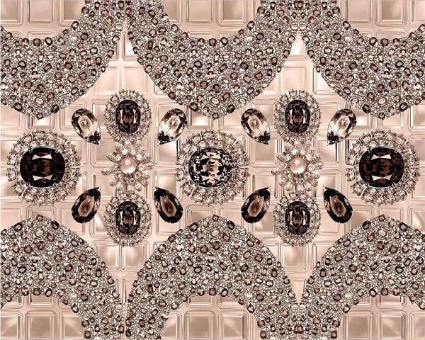 

wallpapers mural wall papers home decor custom wallpaper brown diamond european 3d jewelry background light luxury papel de pared