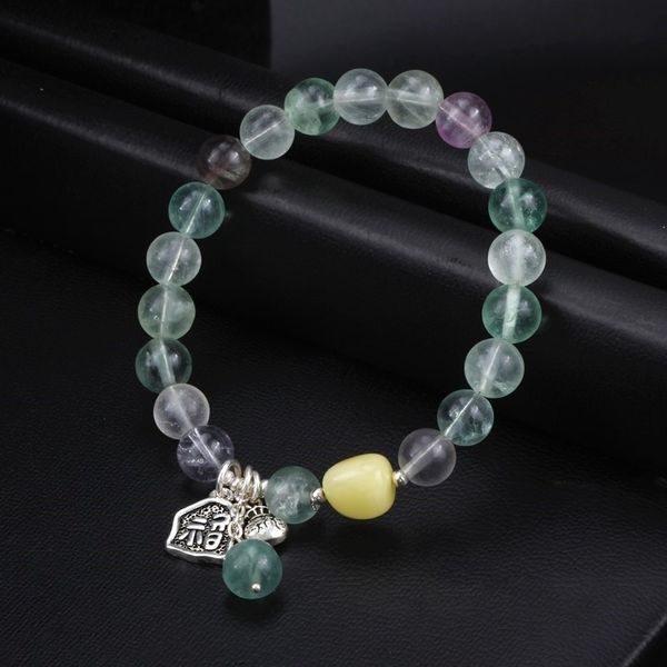 

qiyi natural colorful stone bracelet, Black