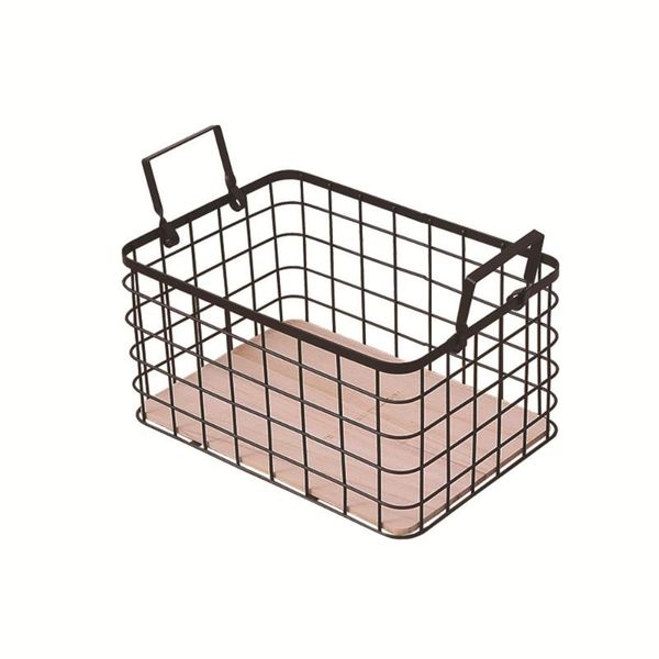 

storage baskets metal basket with wooden bottom nordic office desksundries sorting home clothing organizer frame