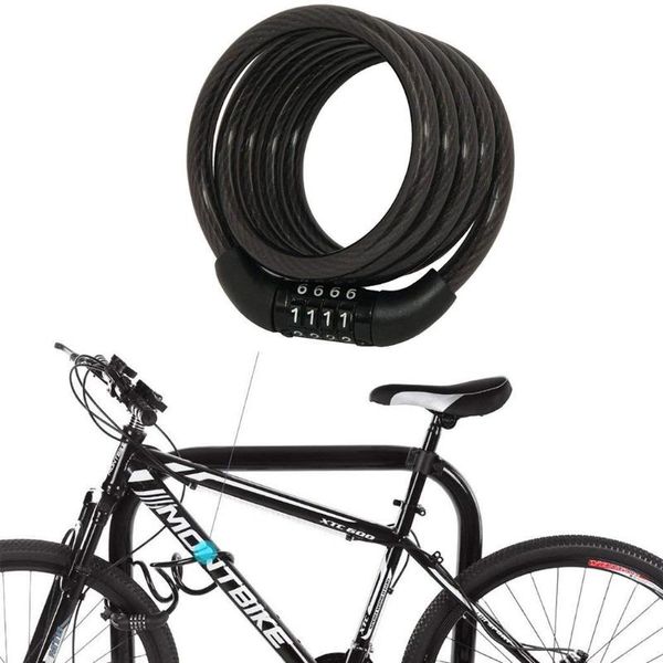 

bike locks portable security anti-theft bicycle password lock as picture 119g code digital coil