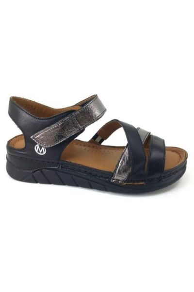 

sandals women's black genuine leather casual