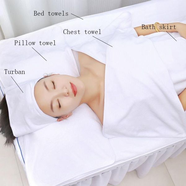 

towel high-end beauty salon special suit skin management package turban, bath skirt, towel, bed customizable logo