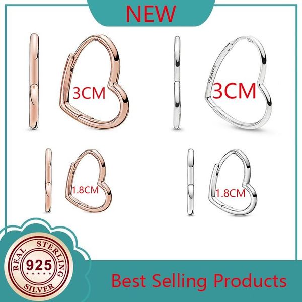 

stud 100% 925 silver true love heart-shaped pan earrings women's wedding holiday gift diy charm jewelry, Golden;silver