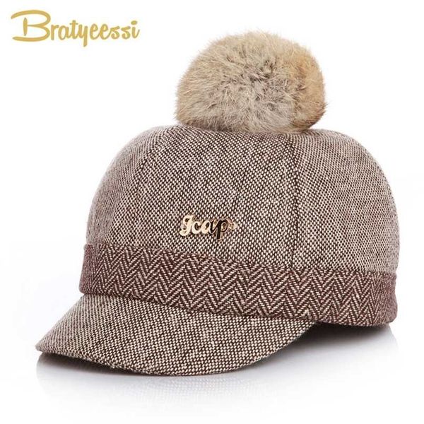 

fashion baby cap autumn winter baby hat for girls boys with detachable fur ball pompom kids hats for 1-6 years 12 colors 211023, Yellow
