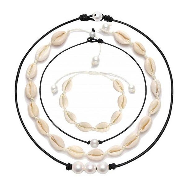

bright moon shell necklace boho tropical hawaiian beach puka chips surfer choker jewelry mens womens chokers, Golden;silver