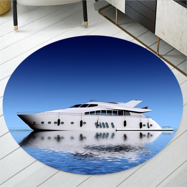 

carpets steamboat/steamship round carpet 3d print sea transportation floor rugs home custom chair area kitchen doorway mat