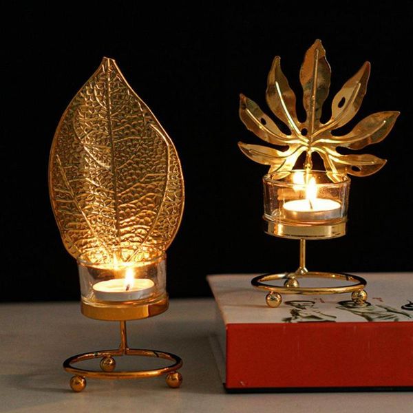 

candle holders candlestick exquisite decorative nordic style leaf electroplated holder for birthday decoration