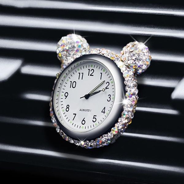 

interior decorations car clock fragrance clip diamond decoration electronic air outlet freshener meter time watch accessory auto vent orname