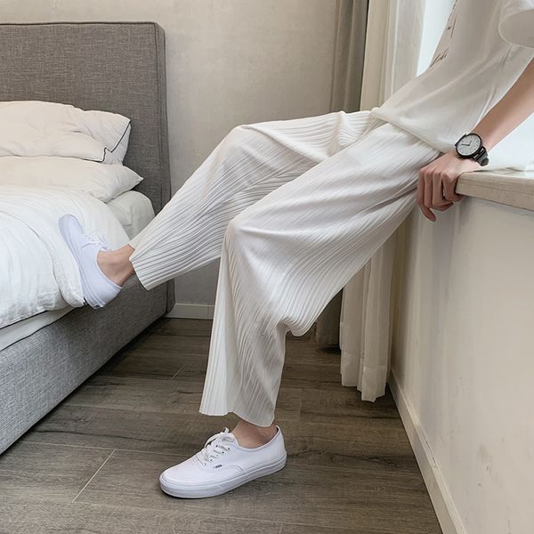 

men's pants you'll see pair of men's plied black-white khaki pants casual streetwear loose breathable, thin ice silk m-2xl s2