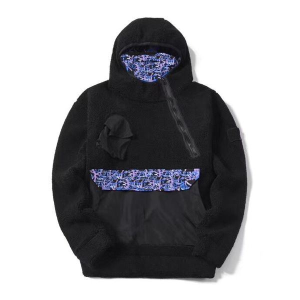 

2020 usa street men designer jackets retro classic luxury coat mens imported cashmere comfortable letter stitching badge embroidery hoodies, Black