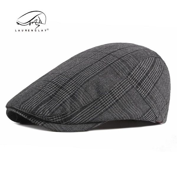 

cycling caps & masks spring summer autumn men's beret plaid cap women's british progressive hat, Black