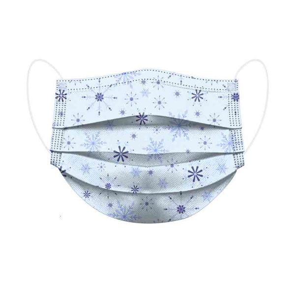 

Party mask seri disposable three-layer melt spray printing snowflake mask