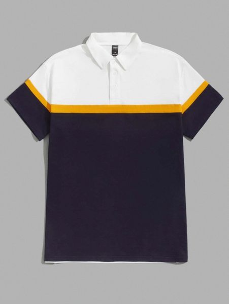 

men colorblock polo shirt e1gw#, White;black