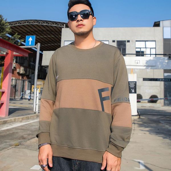 

men's hoodies & sweatshirts plus size hoodie 2021 autumn japanese loose round neck sweater letter stitching trendy men, Black
