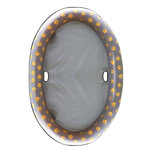 

dog toys & chews inflatable pet float pvc claw pattern portable foldable oval bite resistant with holes strong bearing for cat swimming pool