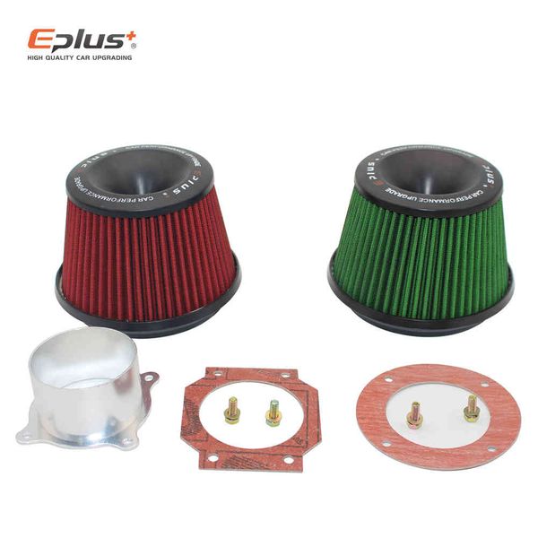 EPLUS Autofilter Ansaugsystem High Flow Filtre A Air Voiture Universelle Verbindungsbasis Rot Grün 3 Zoll 76 mm Automobile