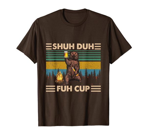 

Vintage Shuh Duh Fuh Cup Bear Drinking Beer Camping Tshirt, Mainly pictures
