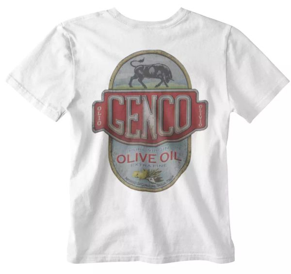 

genco olive oil company retro movie t shirt the godfather, White;black