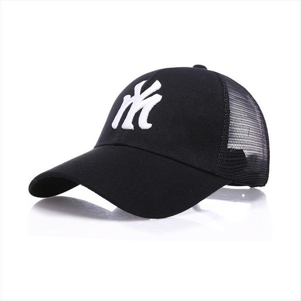 

York Mesh Cap Cotton Embroidery Papa Hat Summer Sun Shade Baseball Men And Women Fashion Casual Outdoor Hats, Blue;gray