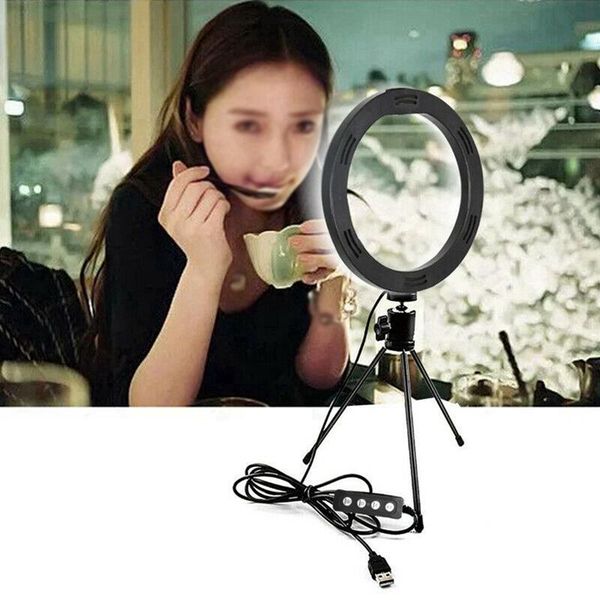 

cell phone mounts & holders 2021 eshowee desk10 inch circular fill light mobile po live tripod 26cm led lights