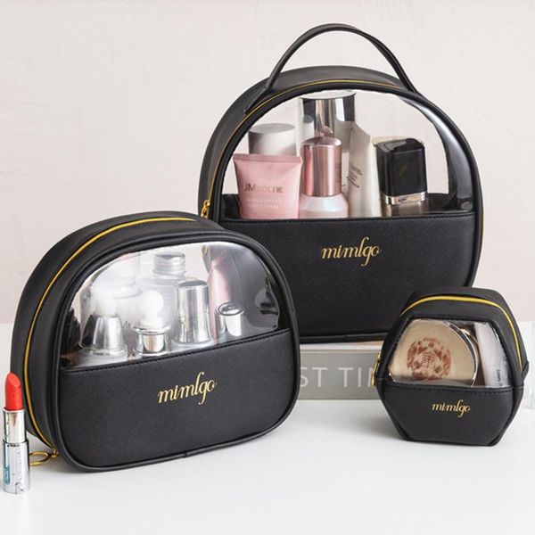 

cosmetic bags & cases 3pcs large capacity travel organizer transparent pvc toiletry wash portable storage makeup bag women handbag