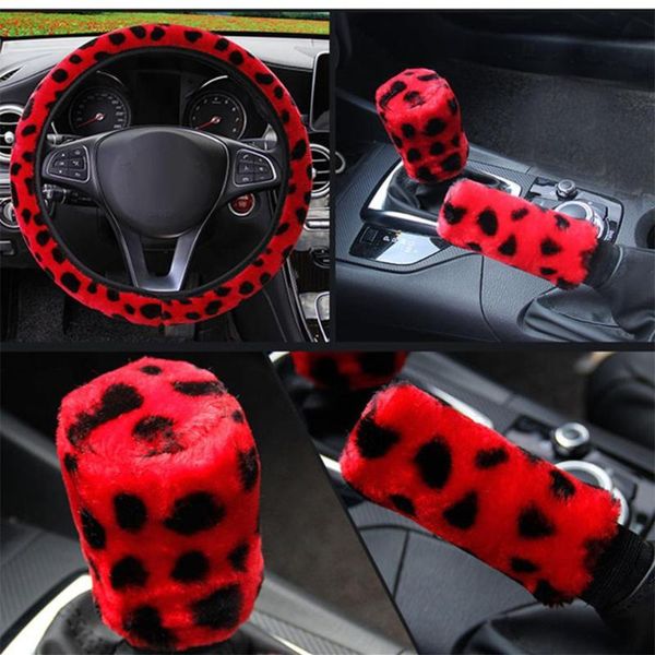 

steering wheel covers spring cover accessory 3pcs/set warm winter with slever+hand