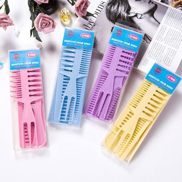 

hair brushes stylist anti-static hairdressers comb, multifunctional design scaling comb make kapper haircare styling tool set, Silver