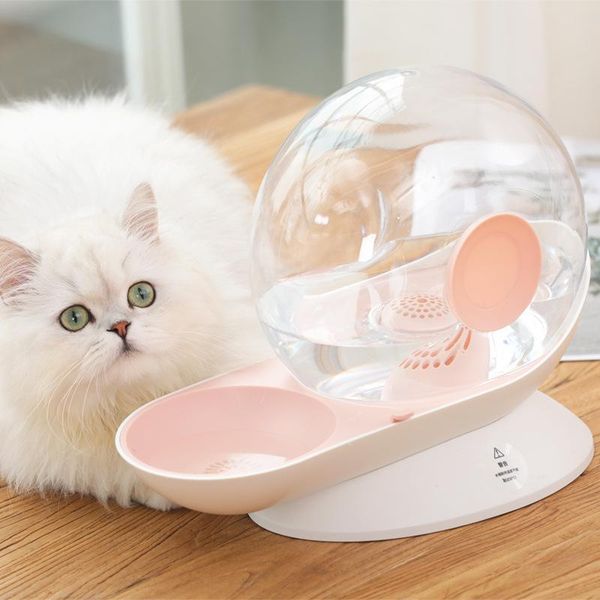 

pet water dispenser plastic automatic cat fountain dog drinking bowl snail shaped waterer feeder product bowls & feeders