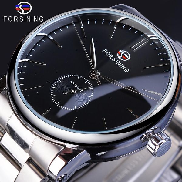 

clock mechanical fashion sier rvs brand luxury classic automatic man, Slivery;brown