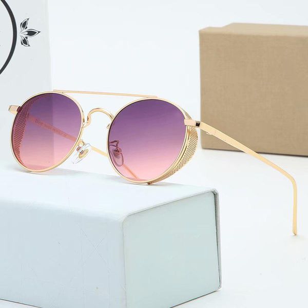 

sunglasses 2021 steampunk vintage men women retro punk round metal frame colorful lens sun glasses fashion classic eyewear, White;black