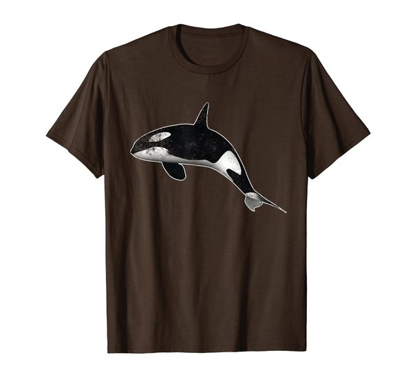 

killer whale t-shirt orca aquatic sea ocean distressed t-shirt, White;black