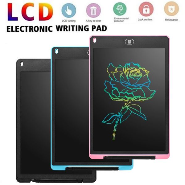 12 polegada cor lcd escrever tablet eletrônico blackboard caligrafia placa de desenho colorido tablets tablets um chave claro