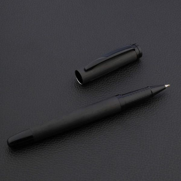 Ballpoint Pens 5 £ Uxury Качество Черный Титановый Матовый Подарочный Роллербол Ручка Офис Студент Швейцария Маточная подпись Чернила