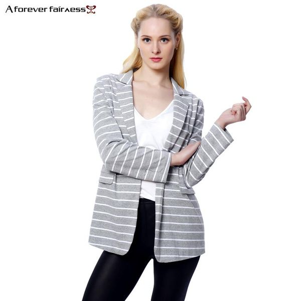 

women's suits & blazers a forever autumn boyfriend style women cotton blazer striped casual and jackets suit fashion outerwear aff375, White;black