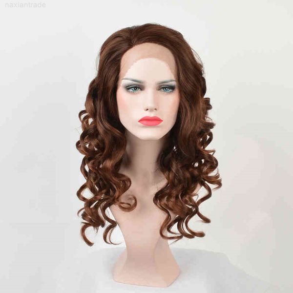 

new fashion women's front lace small curl wig set, Black