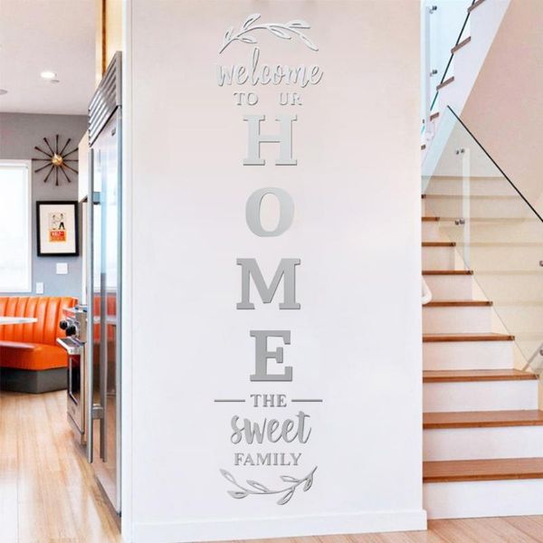 

window stickers 1 set home sign acrylic mirror wall decor family 3d sticker exquisite design for living room bedroom