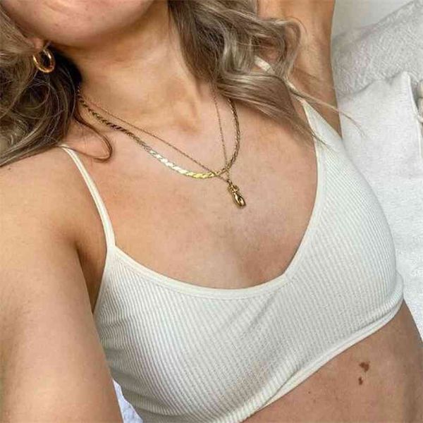 

spring and autumn women's casual solid color short camisole 210430, White;black