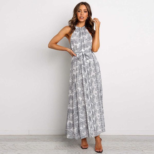 

vanovich spring and summer women sleeveless dress fashion europe cotton ladies print casual clothing 210615, Black;gray