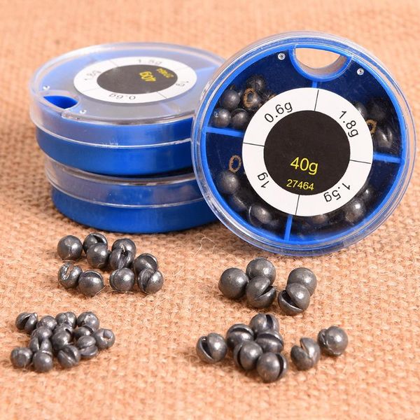 

weights assorted removable round fishing tackle split tool outdoor portable 0.6/1/1.5/1.8g accessories lead sinker with box