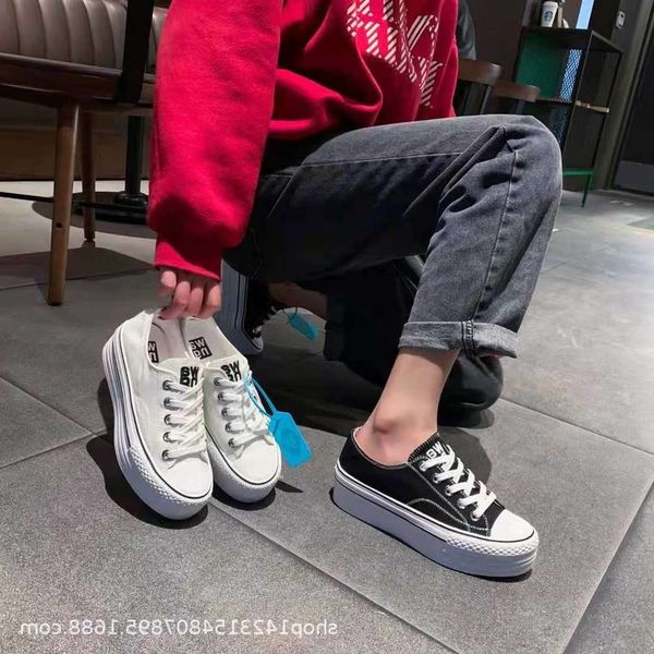 

casual shoes wanghong 2021 new spring king canvas shoes, sports muffin thick soled shoes z2si, Black