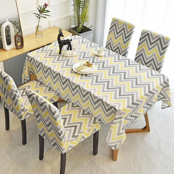 

pcs/set nordic style water ripple leaf printed tablecloth and chair cover set, simple modern, soft waterproof table cloth