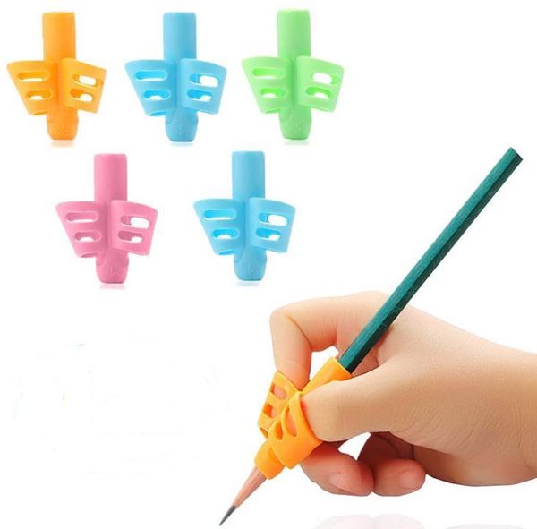 

party favor 1300pcs two finger or three children pencil holder tools silicone sn838