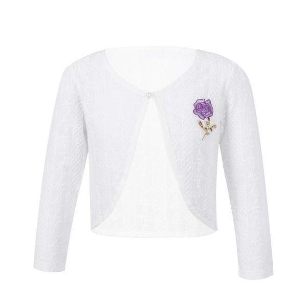 

jackets girls outerwear spring autumn kids for wedding party cotton long sleeve lace floral bolero shrug short cardigan, Blue;gray