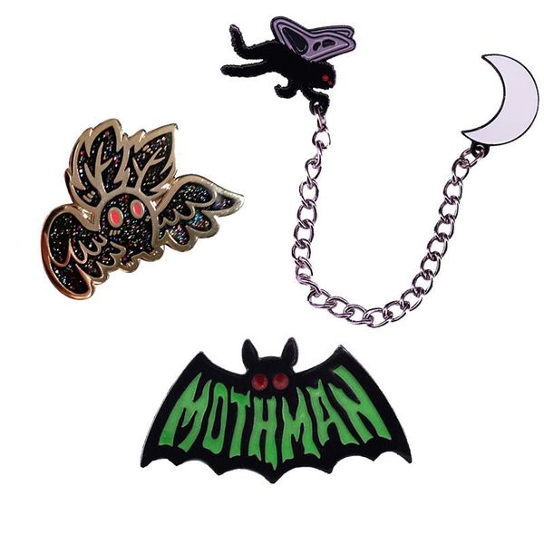 

pins, brooches badge enamel pin bat moth, Gray